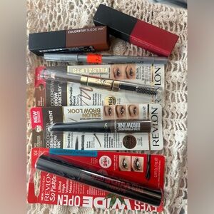 Revlon Beauty Bundle NEW + NYX Silver Eyeliner | Mascara, Brows, Lipsticks